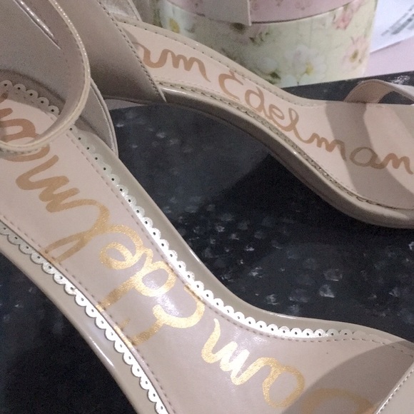 NIB Sam Edelman ‘Patti’ Ankle Strap Heel in Patent Nude leather Size 10.5! 🎉 - Picture 4 of 15